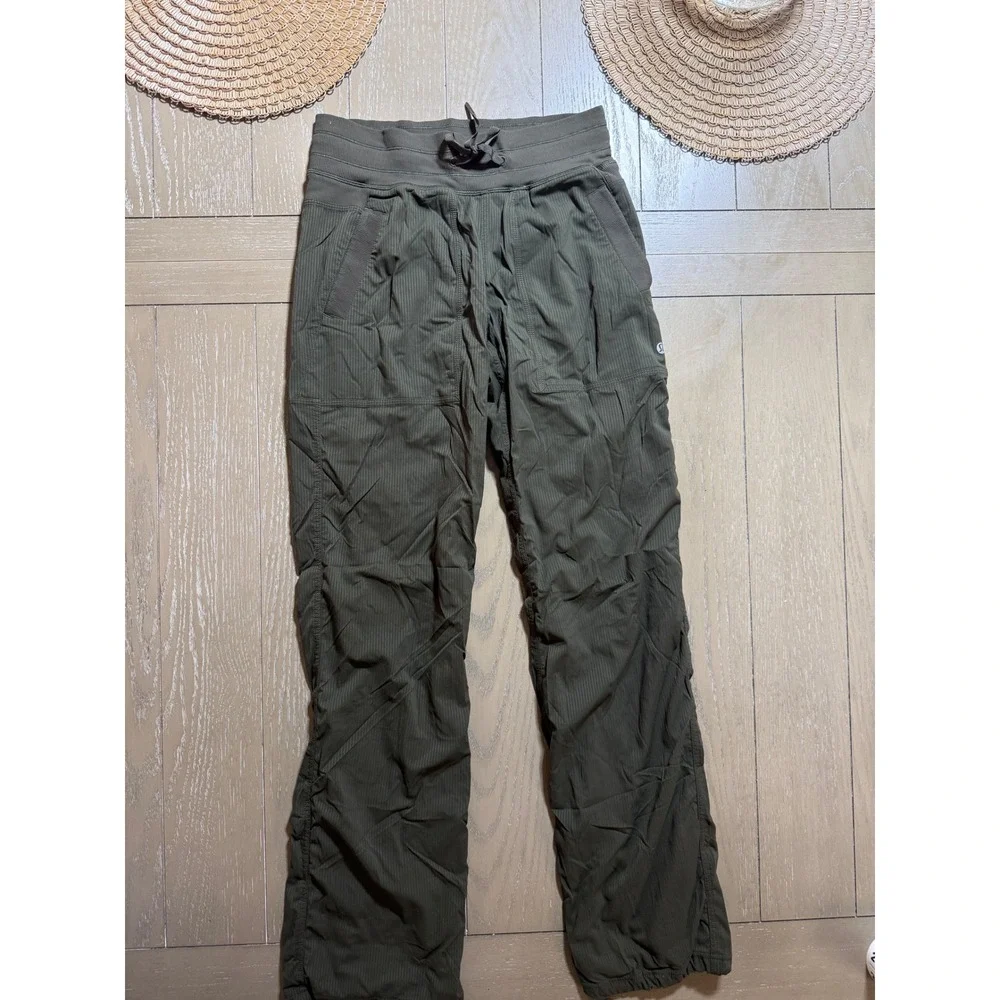 Lululemon Dance Studio Pants Size 4 Olive Green Mid Rise Full Length - Picture 13 of 15